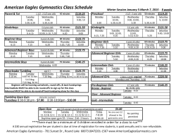 American Eagles Gymnastics Class Schedule
