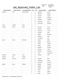 Jail Approved Visitor List