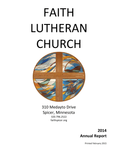 2014 Annual Report - Faith Lutheran Church