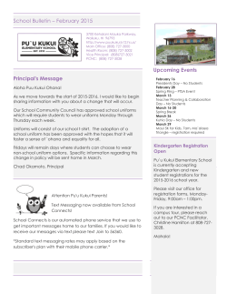 February 2015 Newsletter - Pu`u Kukui Elementary School