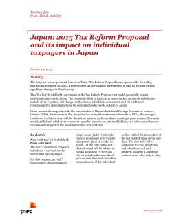 2015 Tax Reform Proposal and its impact on individual