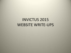 INVICTUS 2015 WEBSITE WRITE-UPS
