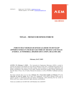 schedule press release - The Texas Mexico Business Forum