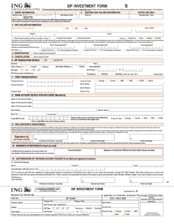 SIP INVESTMENT FORM