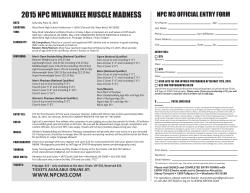 Entry Form - NPC Milwaukee Muscle Madness