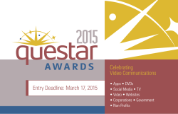 Entry Deadline: March 17, 2015 Celebrating Video