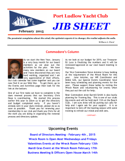 JIB SHEET - Port Ludlow Yacht Club