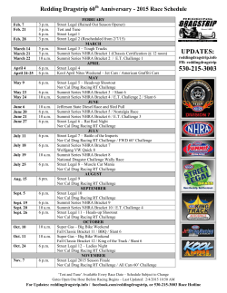 Redding Dragstrip 2015 Schedule