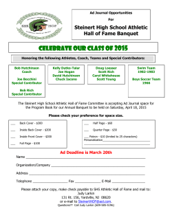Celebrate our class of 2015 - Steinert High School Athletic Hall of