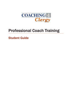 Student Guide - Coaching 4 Clergy