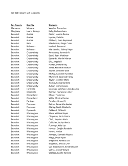 Fall 2014 Dean`s List recipients Res County Res City Students