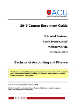 Course Enrolment Guide – Bachelor of Accounting and