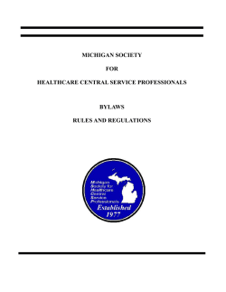 MICHIGAN SOCIETY FOR HEALTHCARE CENTRAL SERVICE