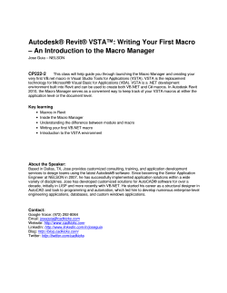 Autodesk® Revit® VSTA™: Writing Your First Macro