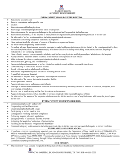 Patient Rights Packet - Texas General Hospital