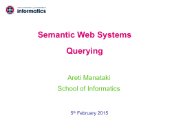 Semantic Web Systems Querying
