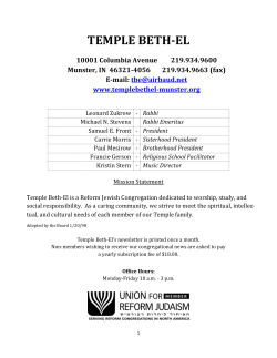 to read and print the february bulletin - Temple Beth-El