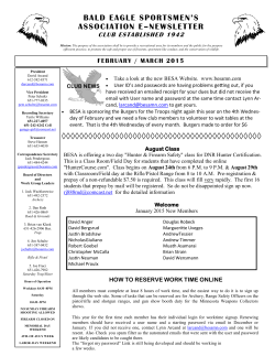 Newsletter FebMar 2015 - Bald Eagle Sportsman`s Association