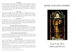 Lent Term 2015 - Jesus College