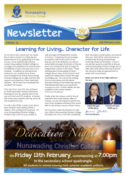 Newsletter 6th February 2015 - Nunawading Christian College