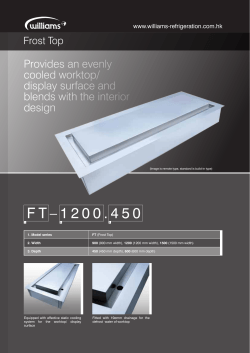 Frost Top Brochure - Williams Refrigeration