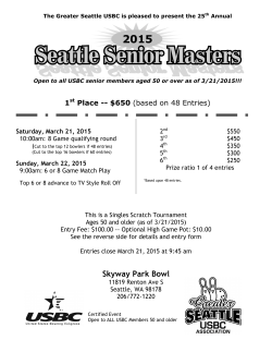2015 Senior Masters 50+ - Greater Seattle Bowling Association