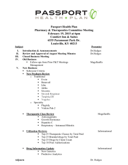 Passport Health Plan Pharmacy & Therapeutics Committee Meeting