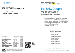 The BMC Disciple: - Bedok Methodist Church