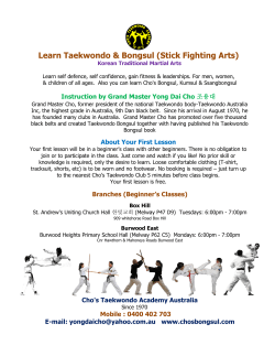 Learn Taekwondo & Bongsul (Stick Fighting Arts)