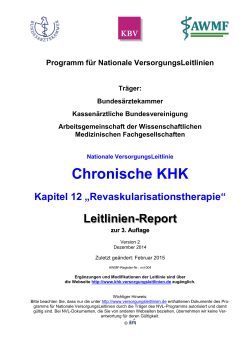 NVL Chronische KHK, 3. Auflage. Kapitel