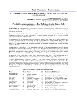 Patriot League Football Academic Honor Roll
