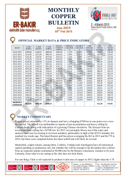 Monthly Copper Bulletin