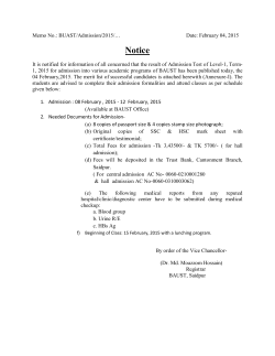 Important Notice - (BAUST),Saidpur