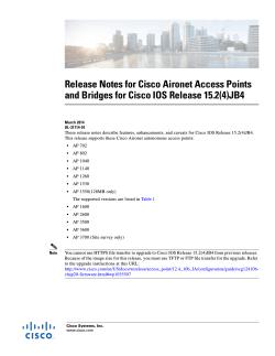 Release Notes for Cisco Aironet Access Points and Bridges for