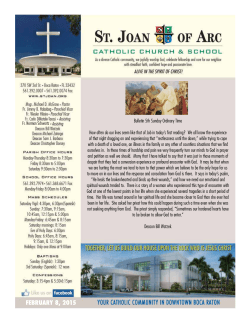 FEBRUARY 8, 2015 - St. Joan of Arc Catholic Church