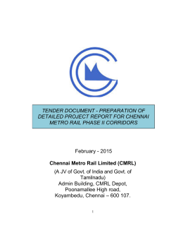 TENDER DOCUMENT - Chennai Metro Rail