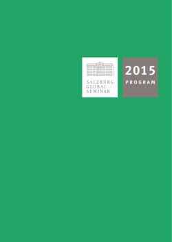2015 Program Brochure - Salzburg Global Seminar