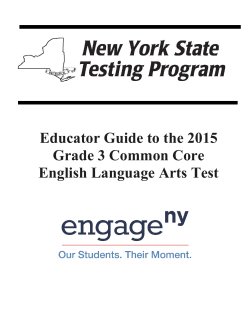 The 2015 Grade 3 Common Core English Language