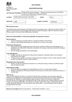 Revised local staff job specification form