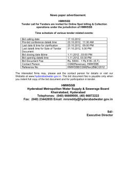 annexure – iii - Hyderabad Metropolitan Water Supply & Sewerage