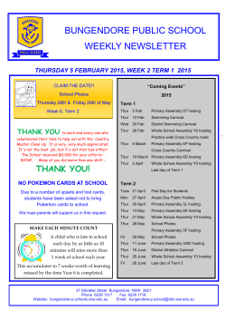 Week 2 Term 1 2015 - Bungendore Public School