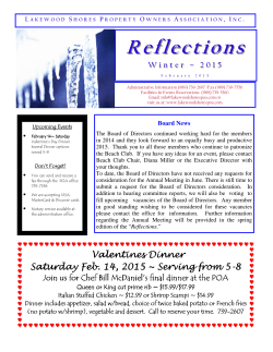 Reflections-Winter 2015 - Lakewood Shores Property Owners