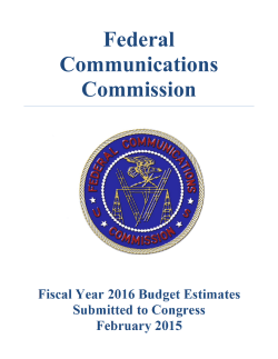 FY 2016 Budget Estimates