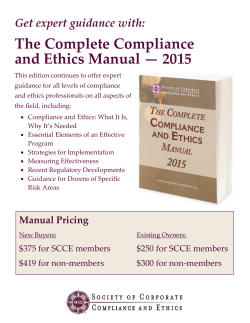 The Complete Compliance and Ethics Manual — 2015 New Content