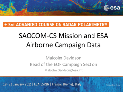 SAOCOM-CS Mission and ESA Airborne Campaign Data