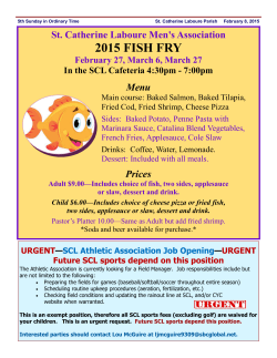 fish fry information 2015 - St Catherine Laboure Catholic Church