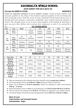 Date Sheet (SA-II) - Kaushalya World School
