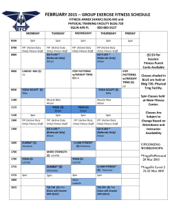 Group Fitness Class Schedule - Eglin Air Force Base Force Support