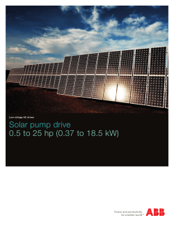 Solar pump drive 0.5 to 25 hp (0.37 to 18.5 kW)