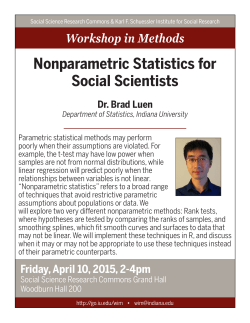 Nonparametric Statistics for Social Scientists Dr. Brad Luen